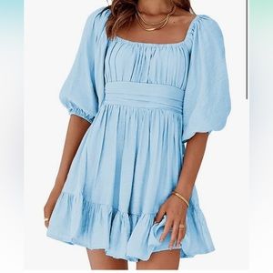Super cute light blue flowy summer dress